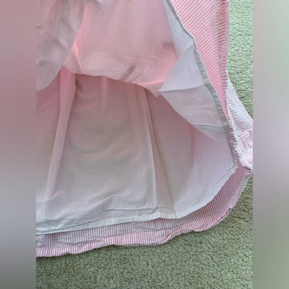 Gymboree Size 6 Seersucker Bunny Rabbit Jumper Dress